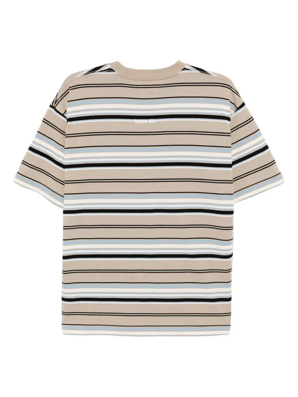 Izzue Gestreept T-shirt met logo - Bruin