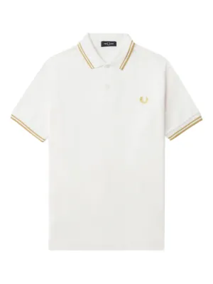 Fred Perry The Twin Tipped Polo Shirt | White | FARFETCH CA