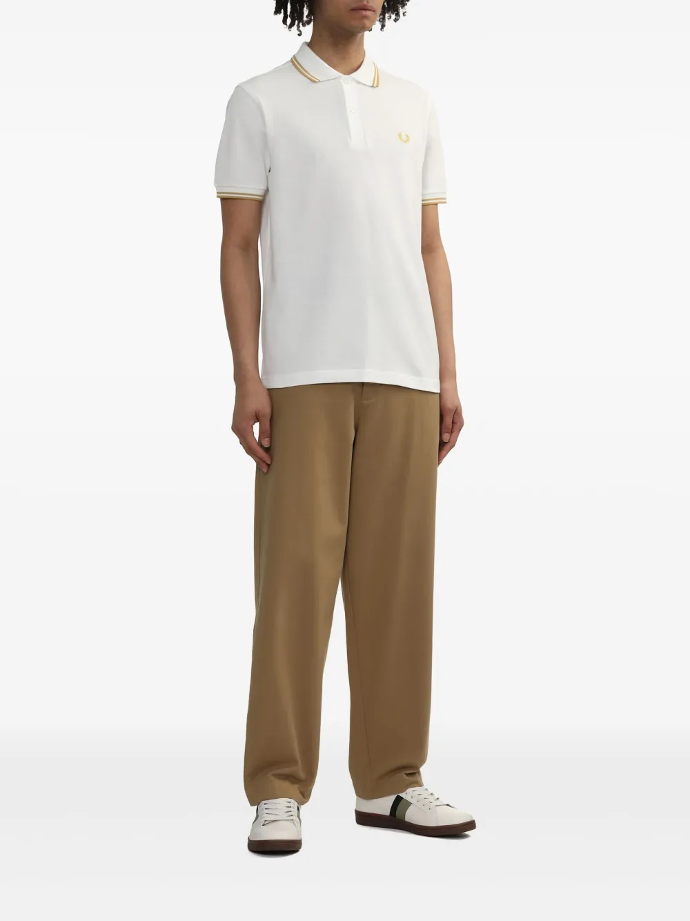 Fred Perry Poloshirt met geborduurd logo - Wit