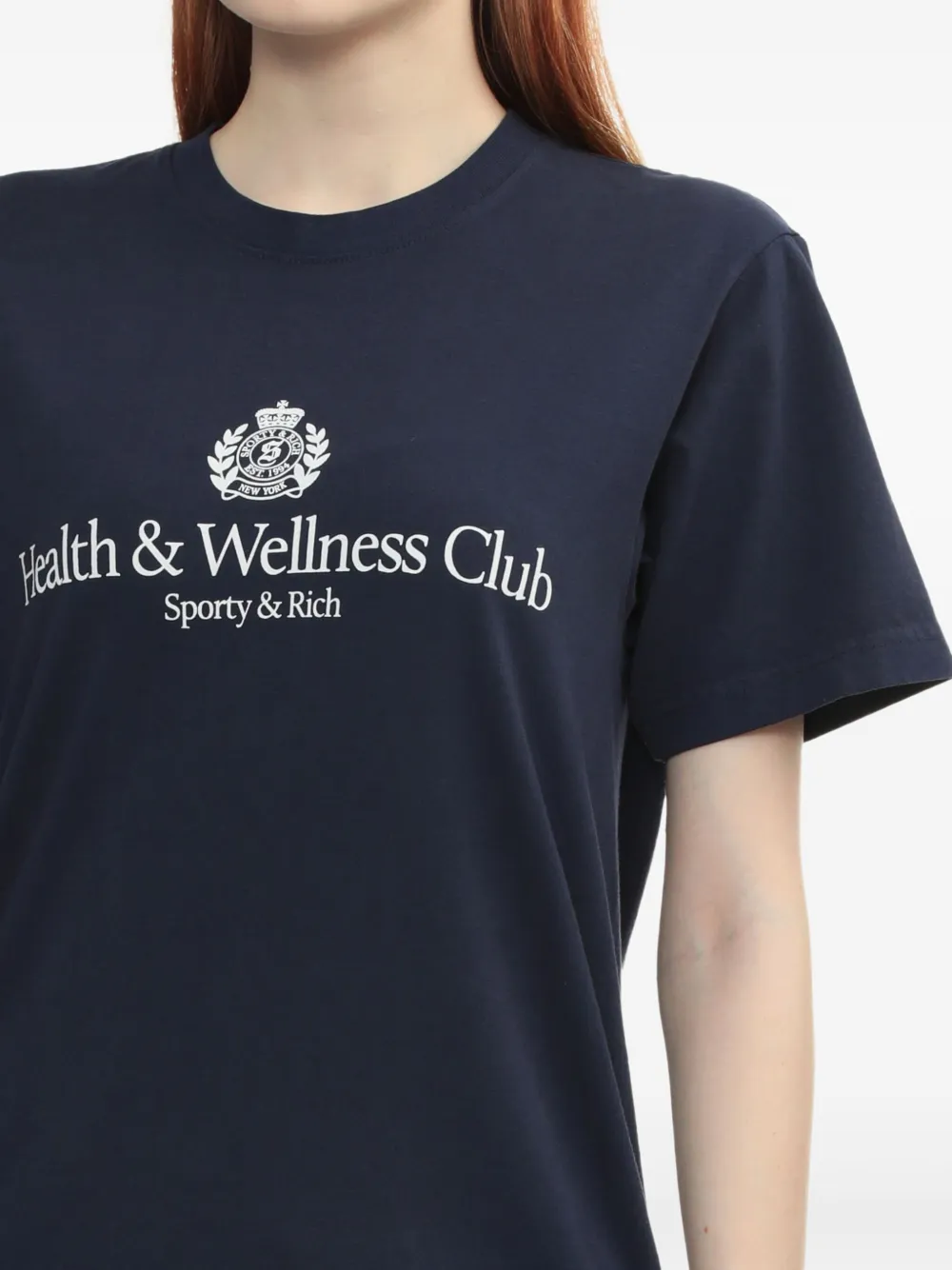 Sporty & Rich logo-print T-shirt Blauw