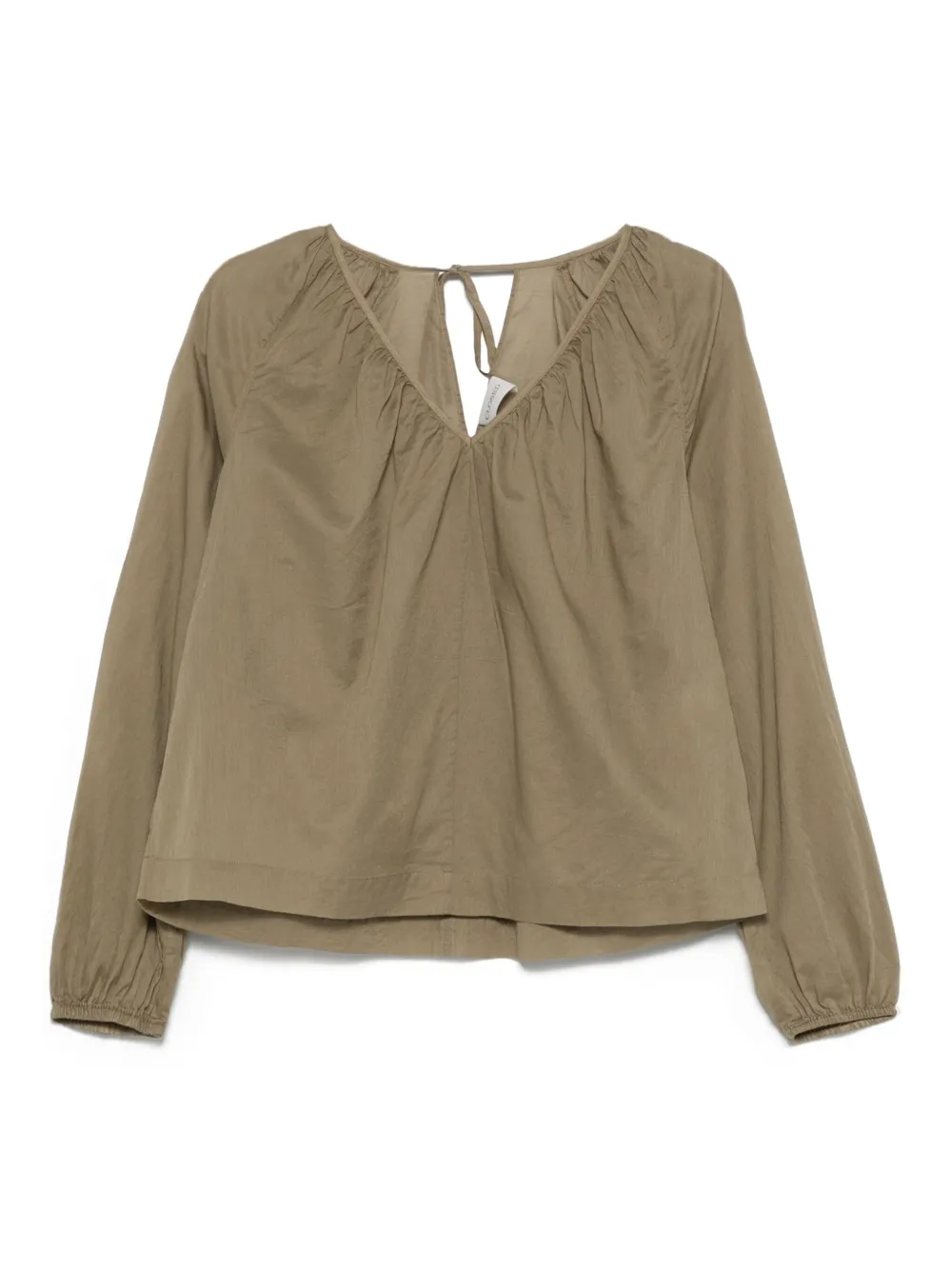 Closed cotton blouse | Green | Image 1