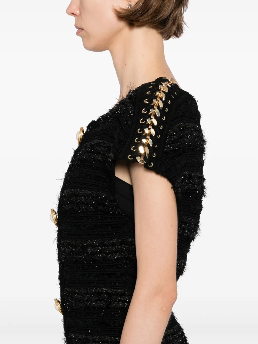 Balmain Tweed jurk Zwart