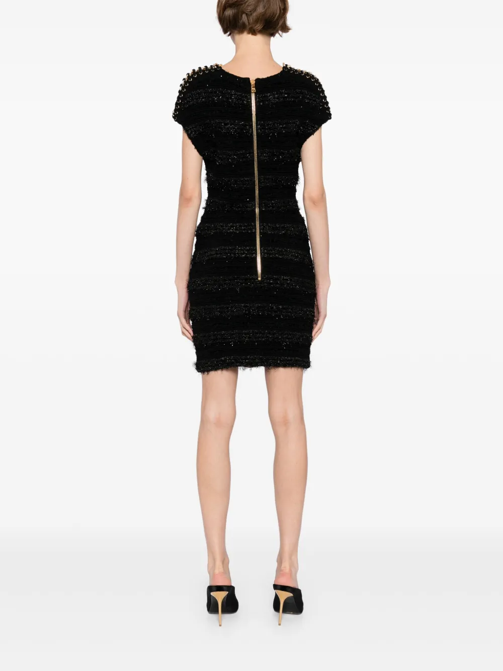 Balmain Tweed jurk Zwart