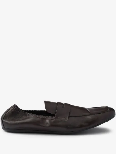 Prada shuffle antiqued leather loafers