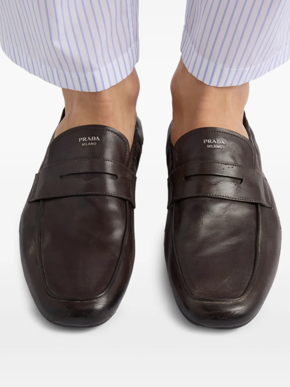 ハンサム♪◇レザー Loafer◇PRADA Prada Shuffle Leather Loafers | Brown | FARFETCH