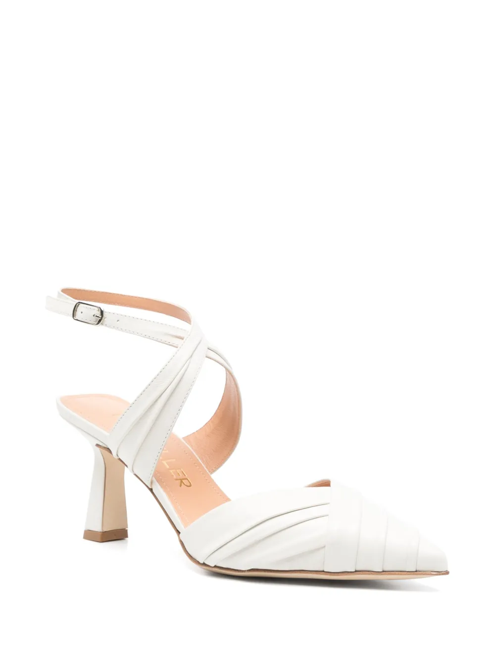 The Seller 80mm leather pumps - Wit