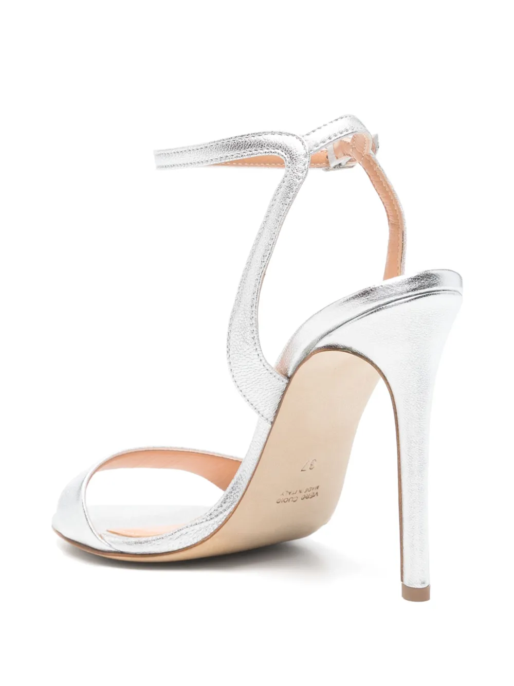 The Seller 100mm leather sandals - Zilver
