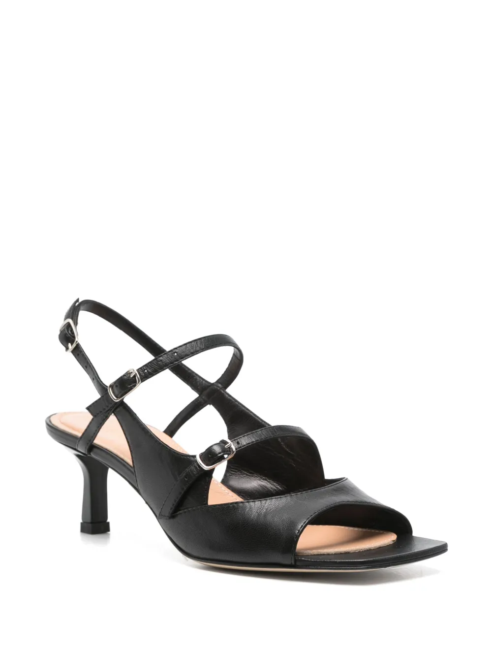 The Seller 50mm leather sandals - Zwart
