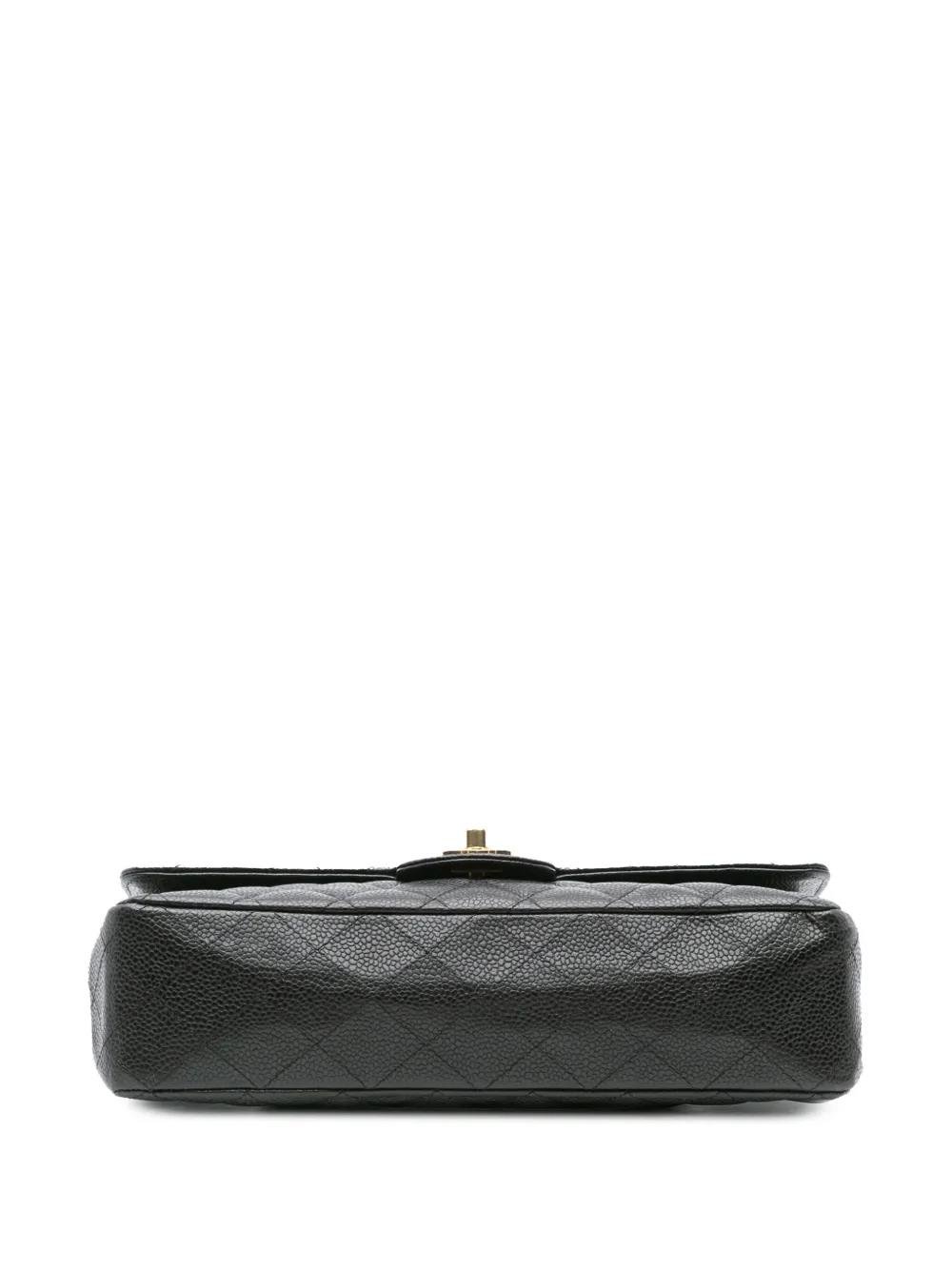 Pre-owned Chanel 2009-2010 Medium Classic Caviar Double Flap Shoulder Bag In Black