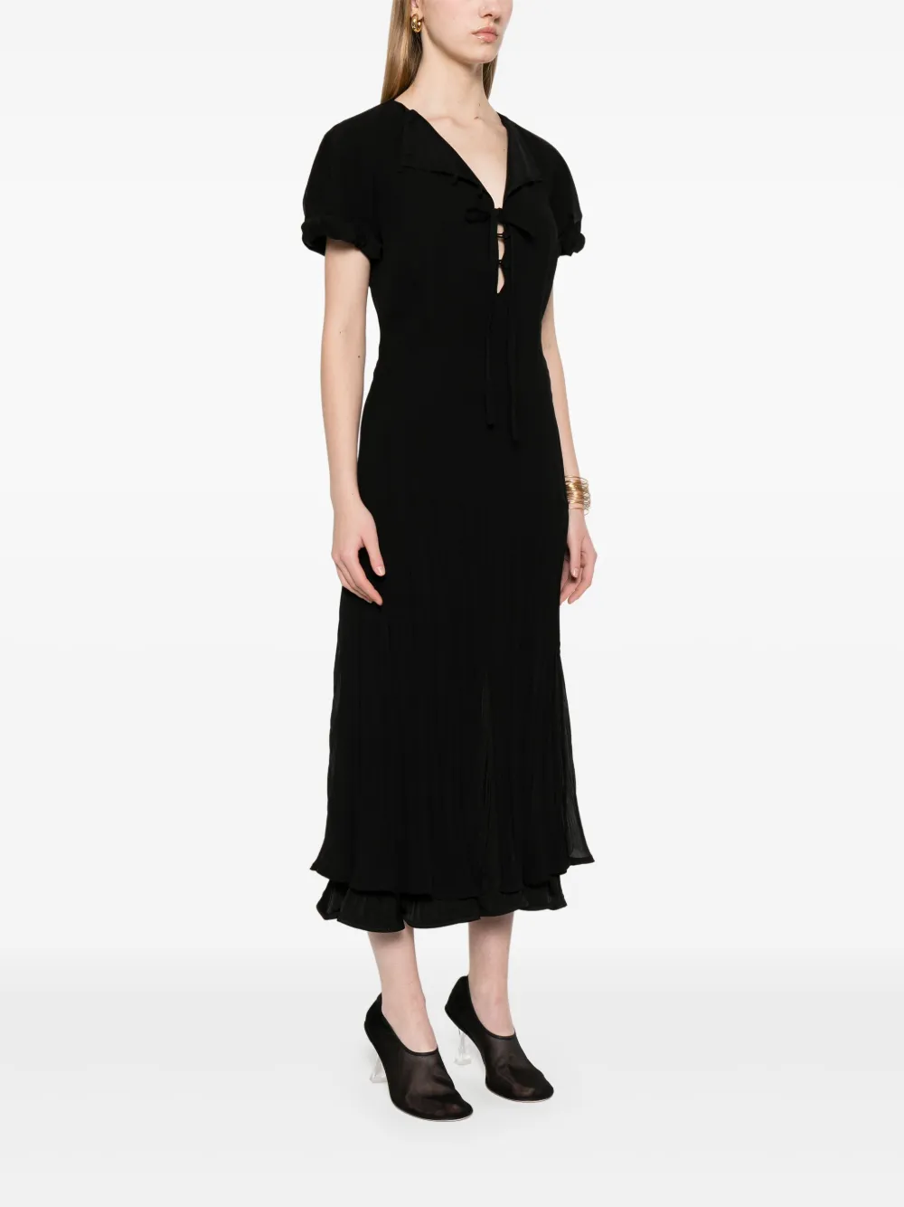 Jil Sander Gelaagde maxi-jurk Zwart