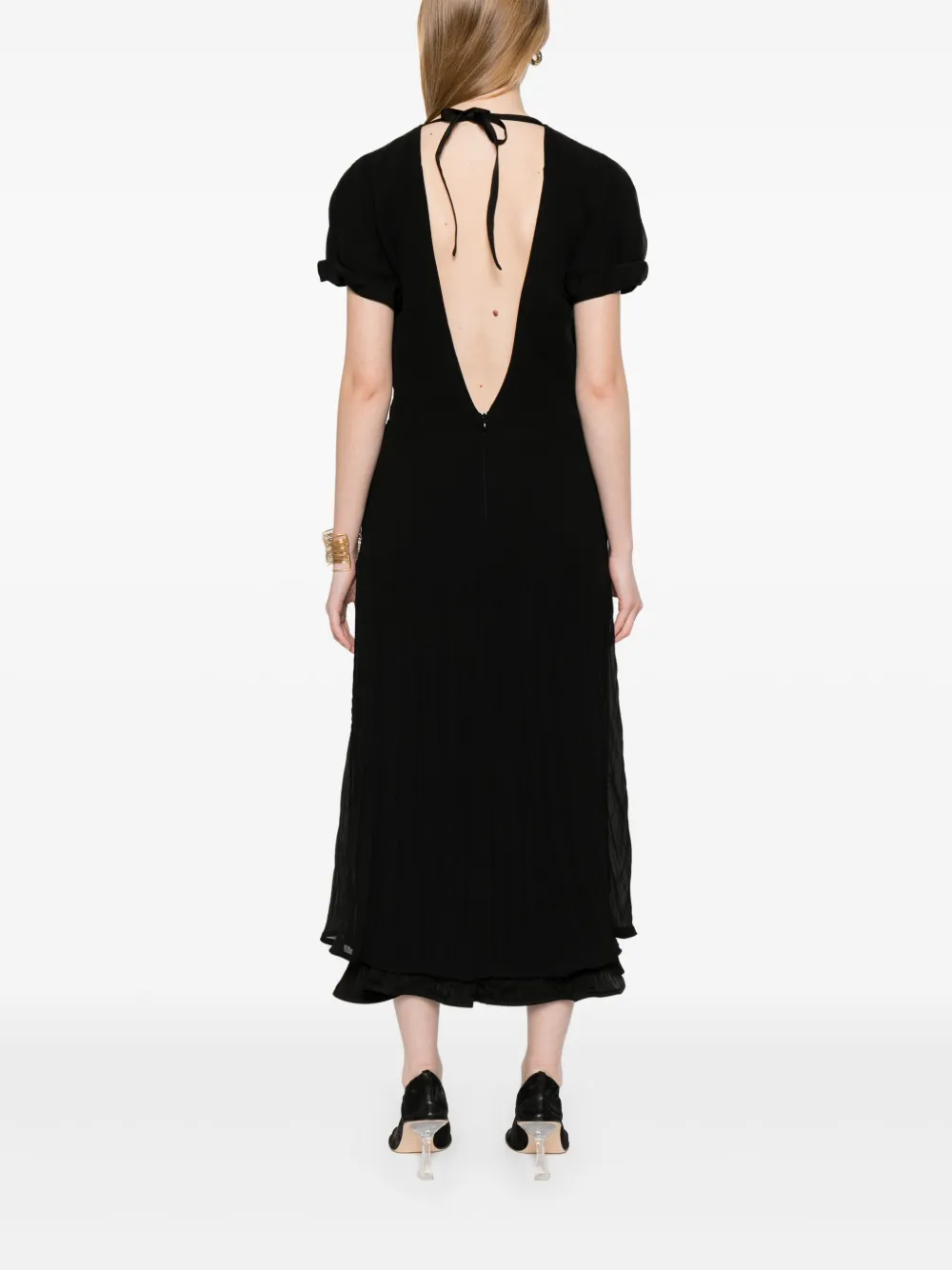 Jil Sander Gelaagde maxi-jurk Zwart