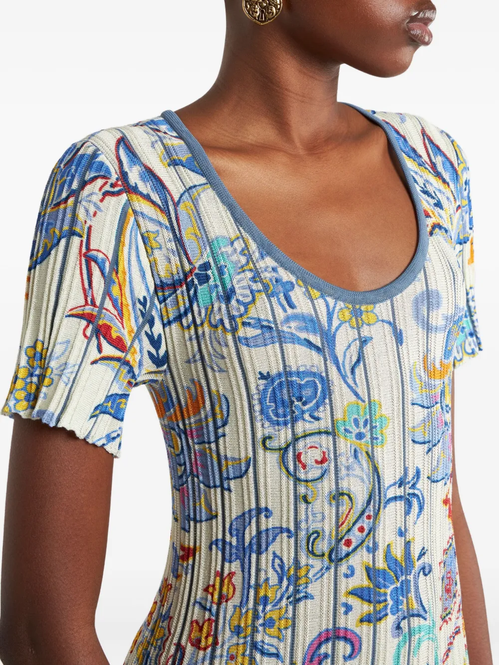 ETRO Jurk met print Beige