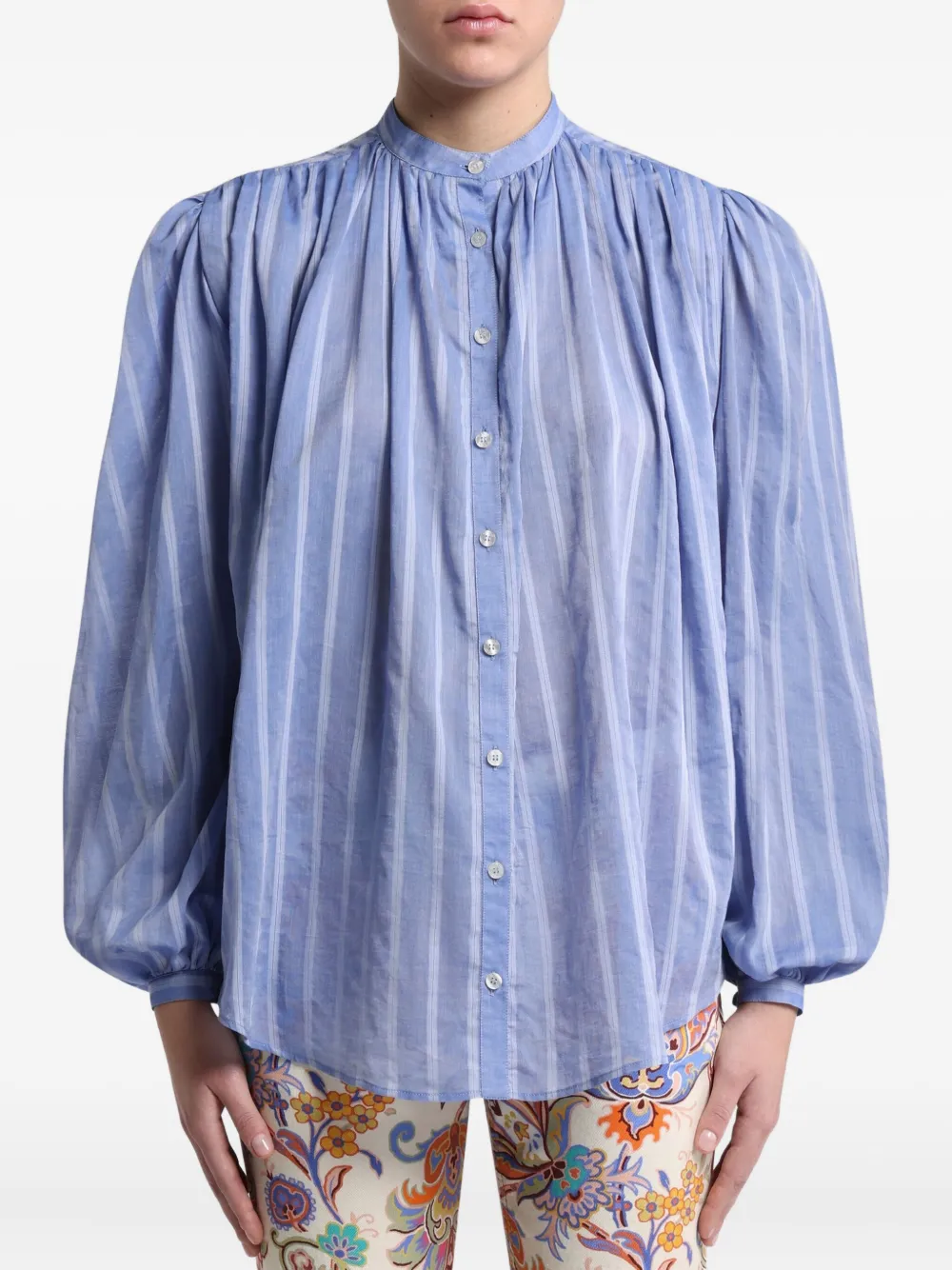 ETRO Gestreepte voile blouse - Blauw