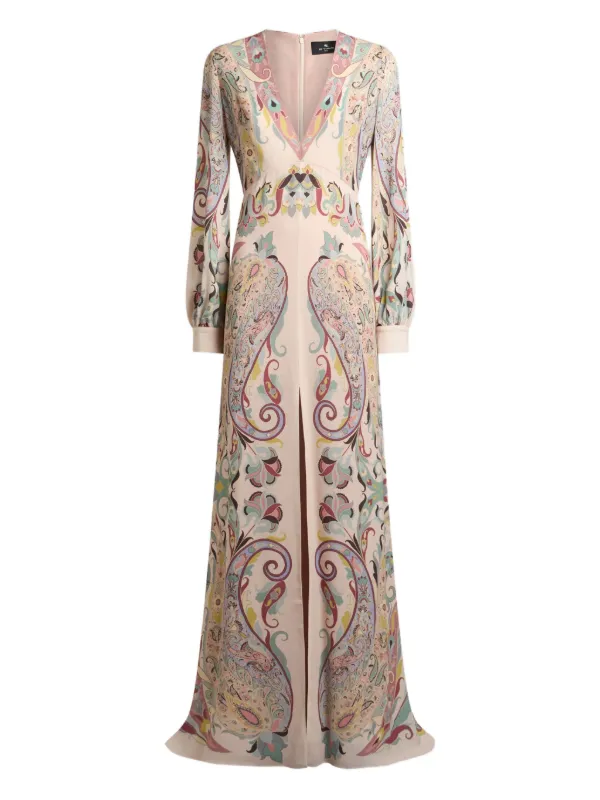 Etro Printed Maxi Dress - Neutrals