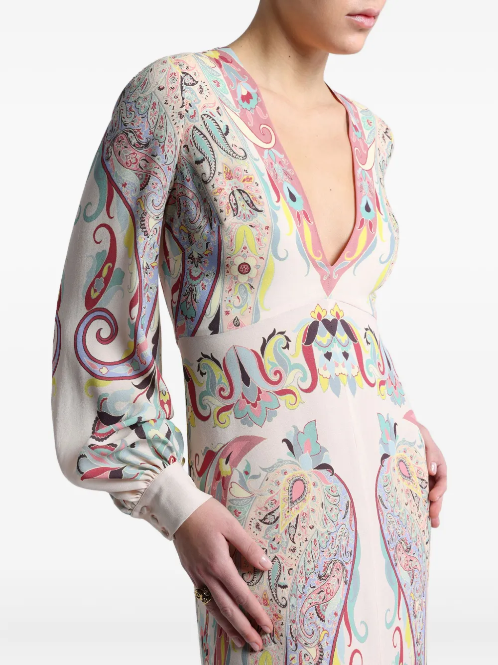ETRO Jurk met print Beige