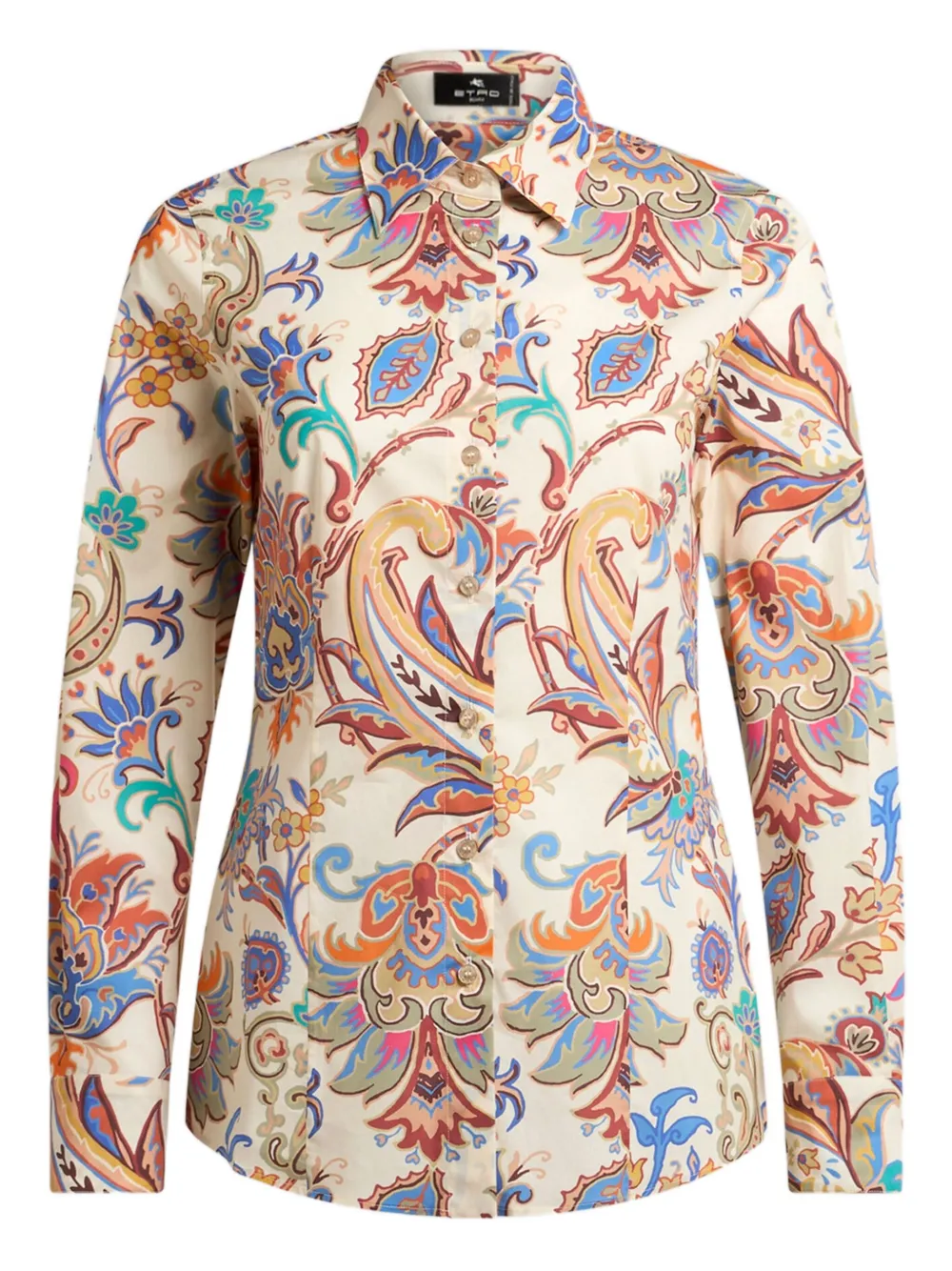 ETRO Popeline blouse met bloemenprint Beige