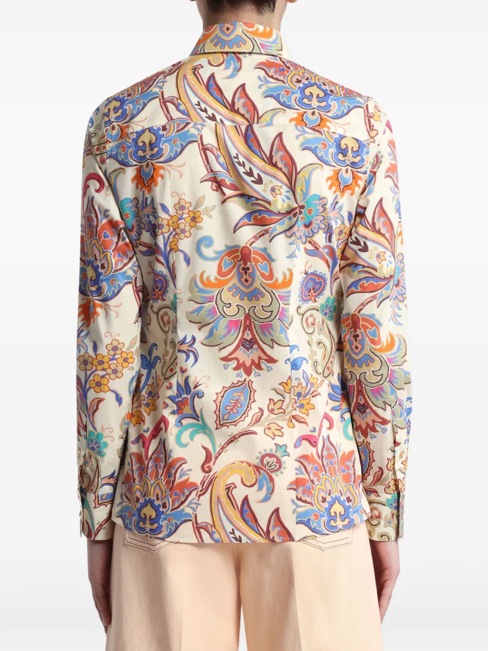 ETRO Popeline blouse met bloemenprint Beige