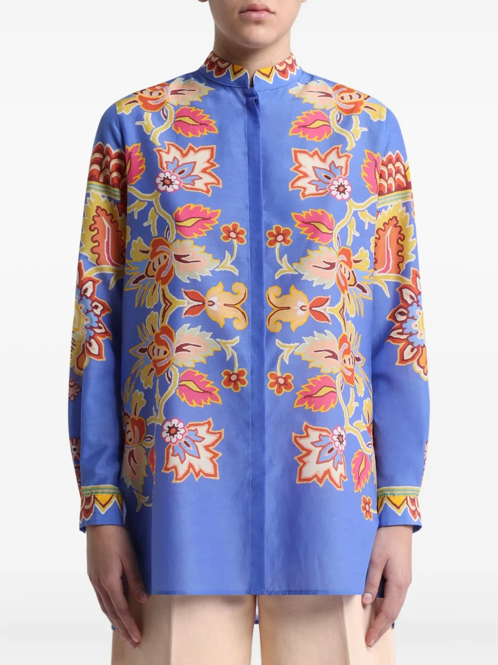 ETRO Blouse met bloemenprint Blauw