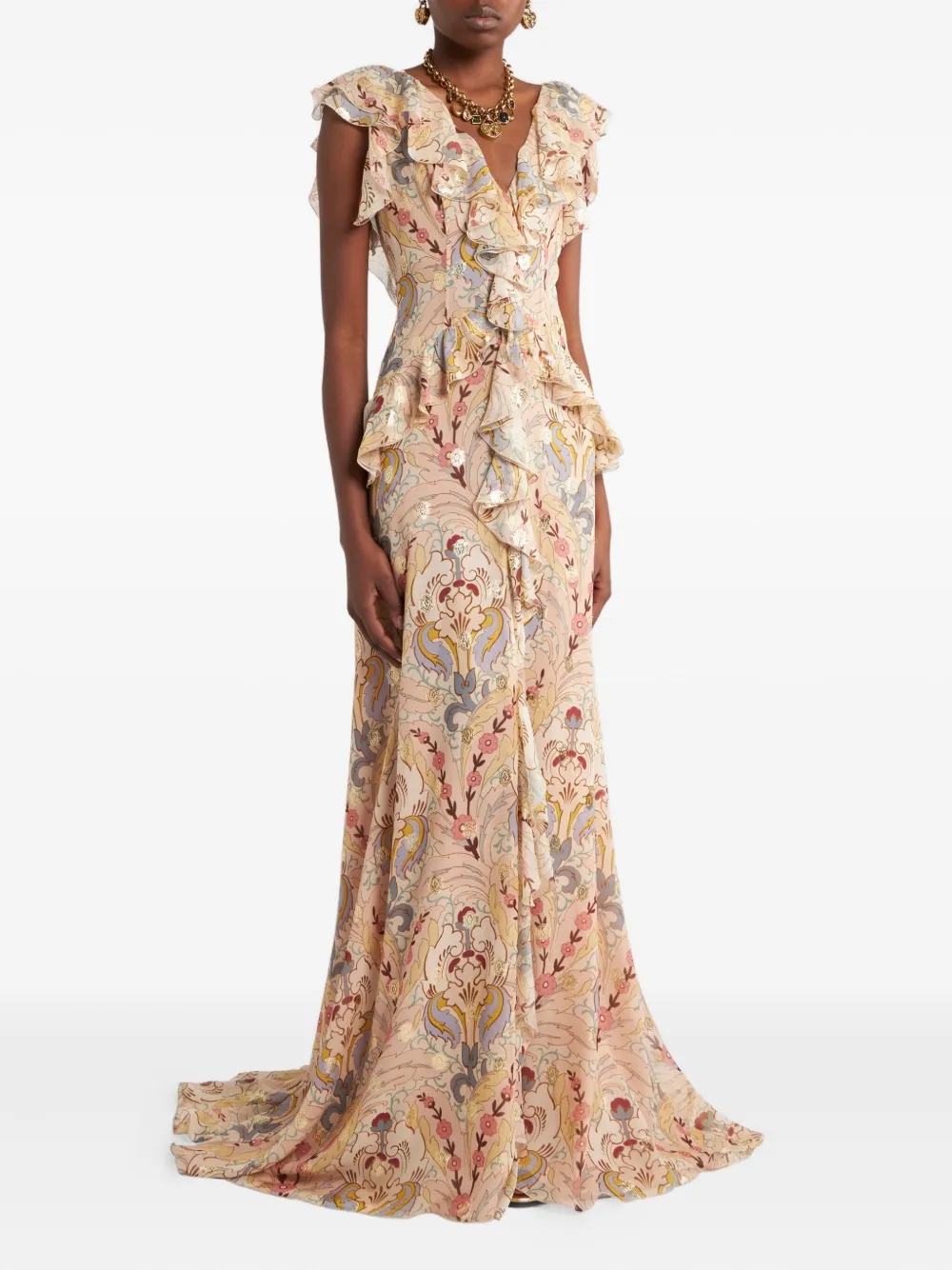 ETRO Jurk met print - Beige