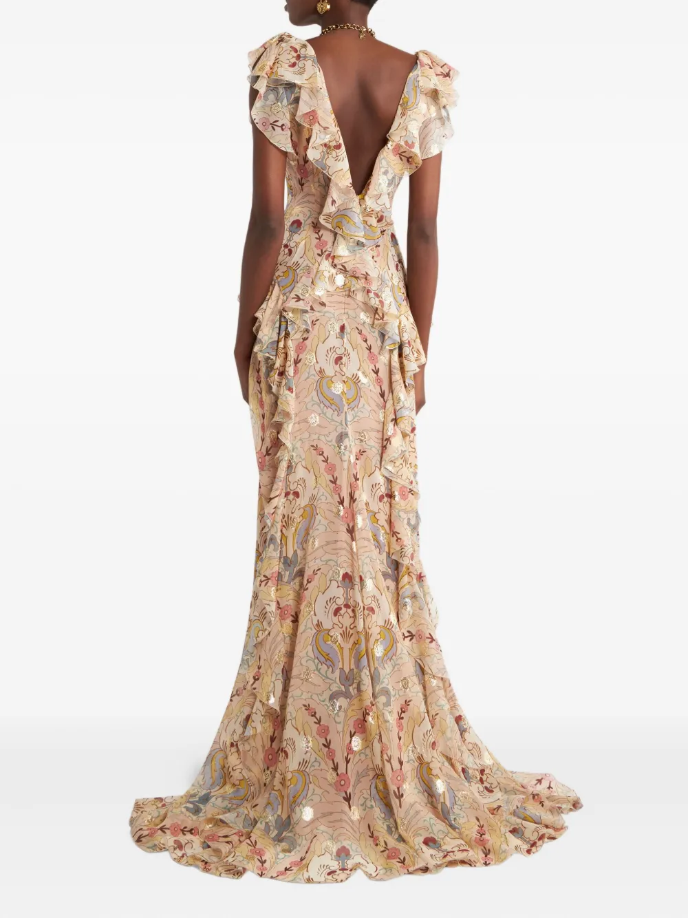 ETRO Jurk met print Beige