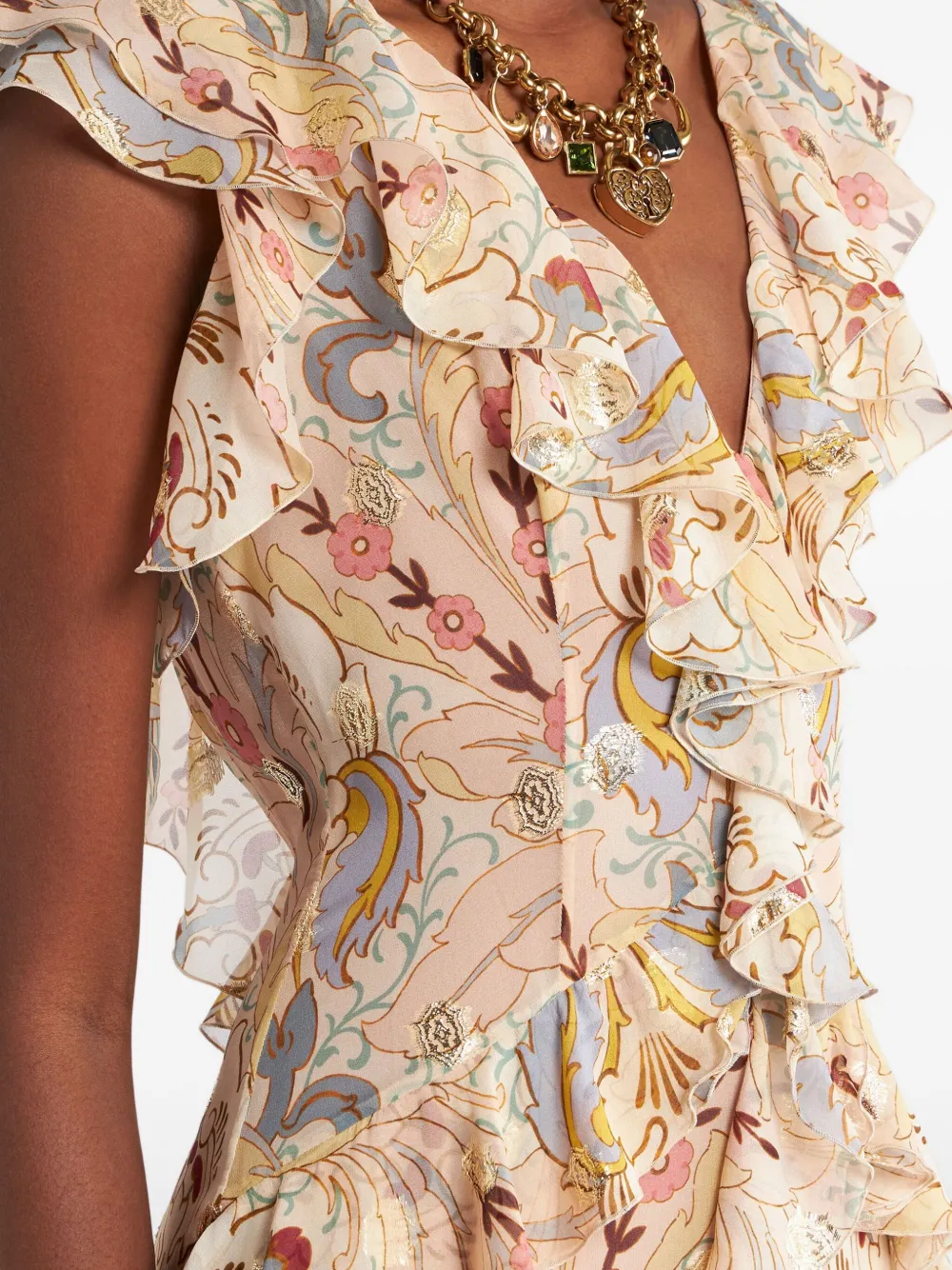 ETRO Jurk met print Beige