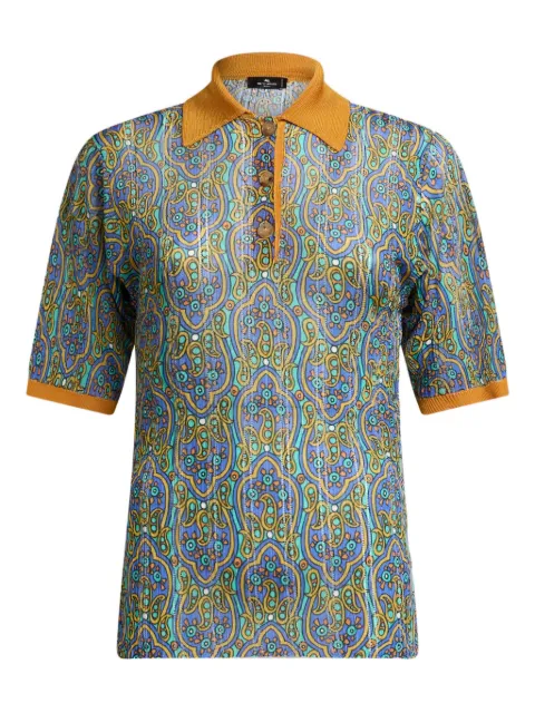 ETRO printed knitted polo shirt 