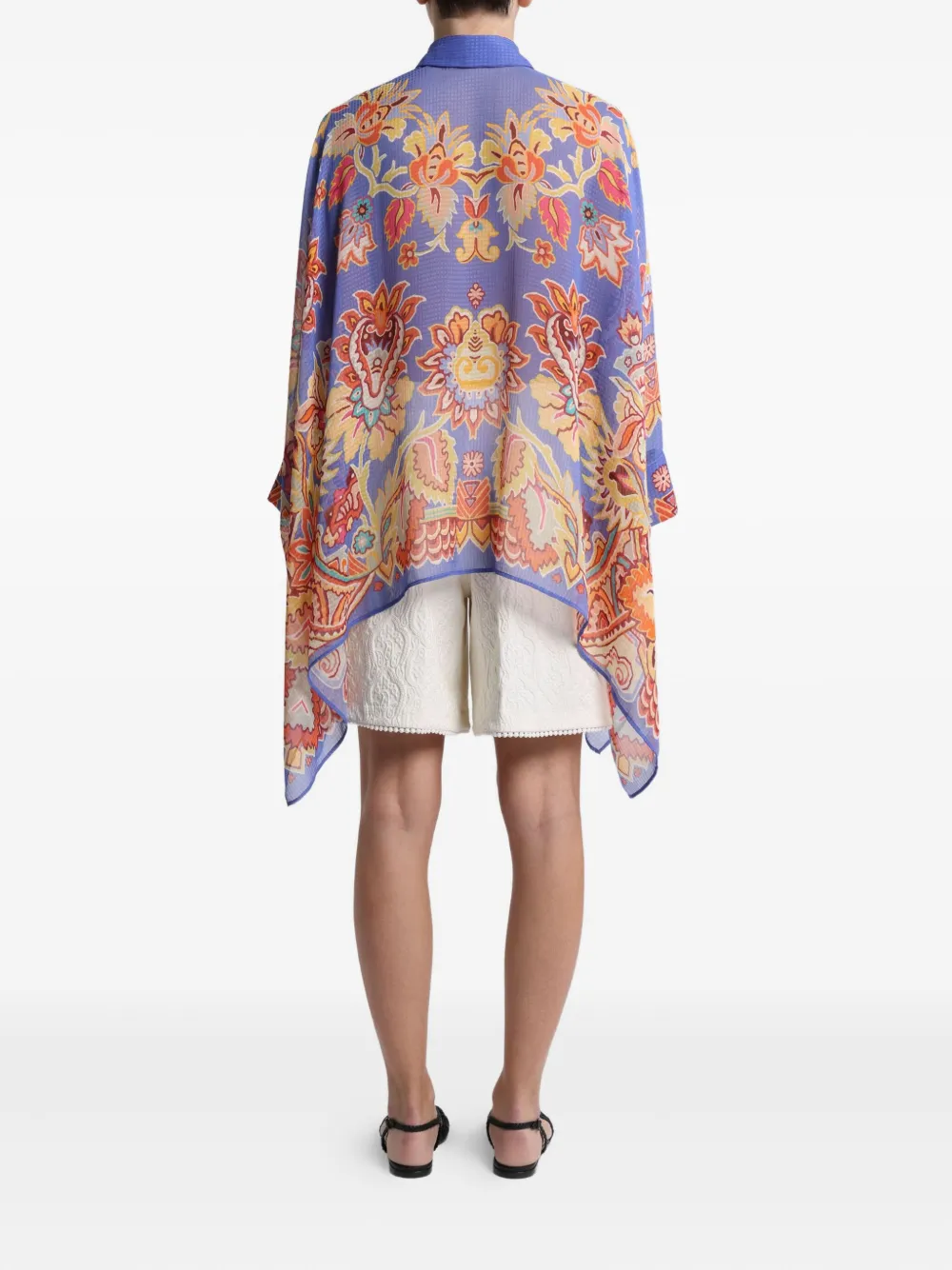 Etro Floral-print Poncho Shirt