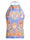 ETRO printed silk top - Blue