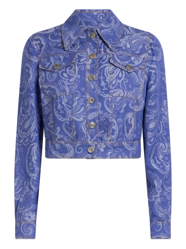 ETRO ペイズリージャカード デニムジャケット | ブルー | FARFETCH JP