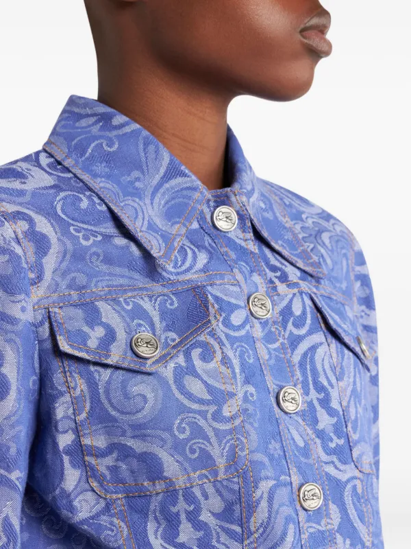 ETRO ペイズリージャカード デニムジャケット | ブルー | FARFETCH JP