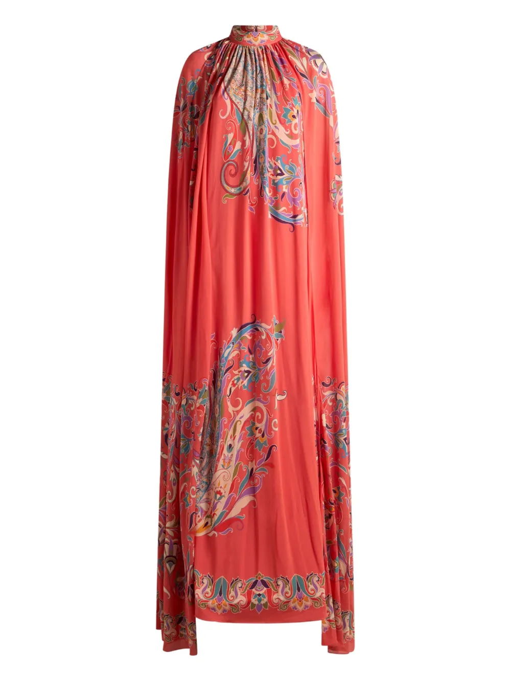 ETRO printed cape dress | Red | Image 1