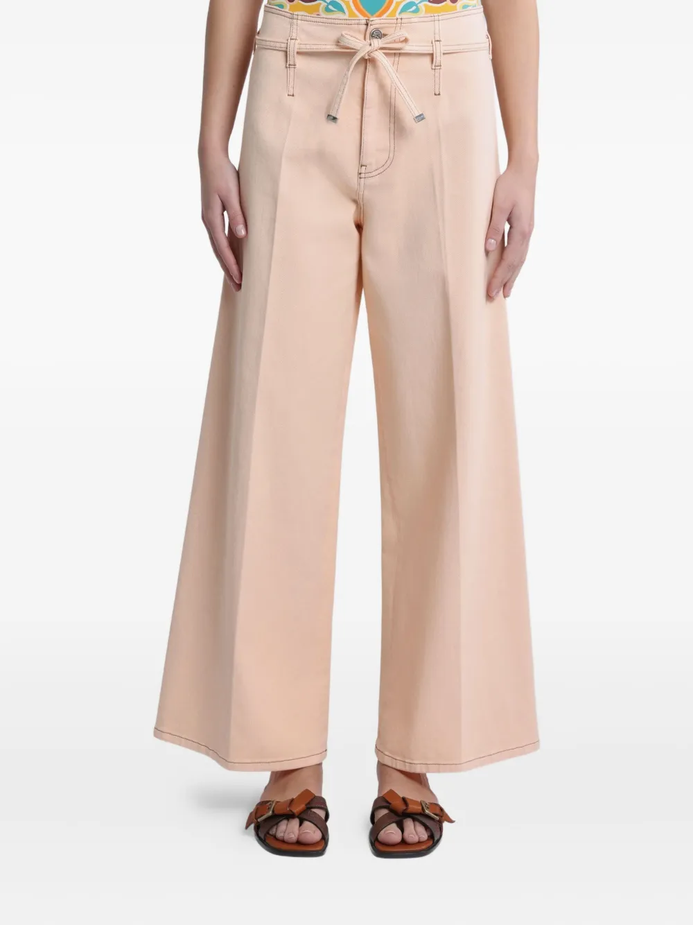 ETRO belted cropped trousers Roze