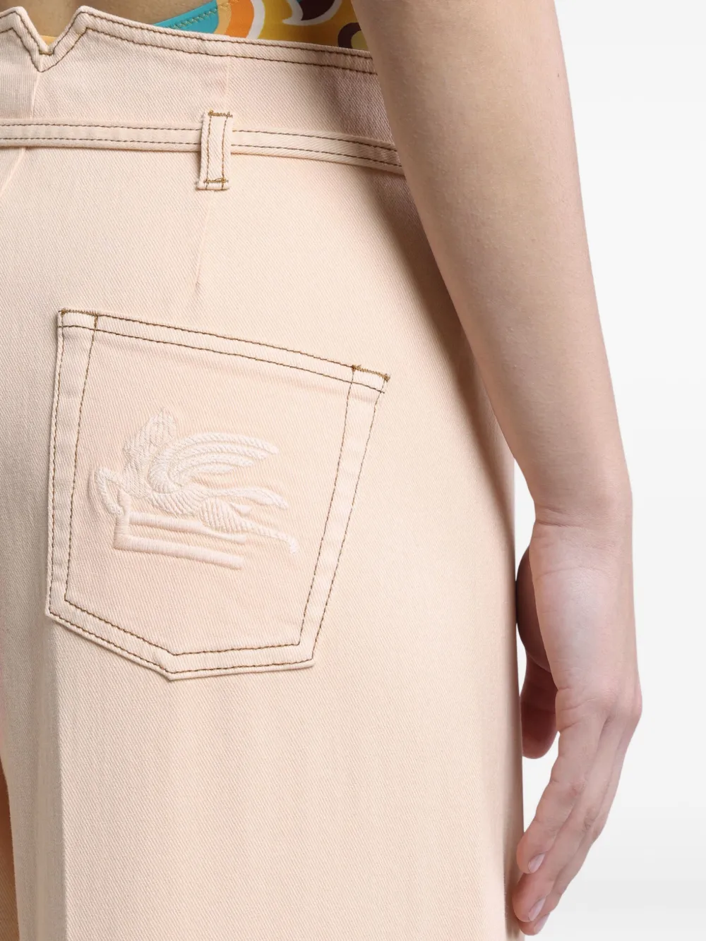 ETRO belted cropped trousers Roze