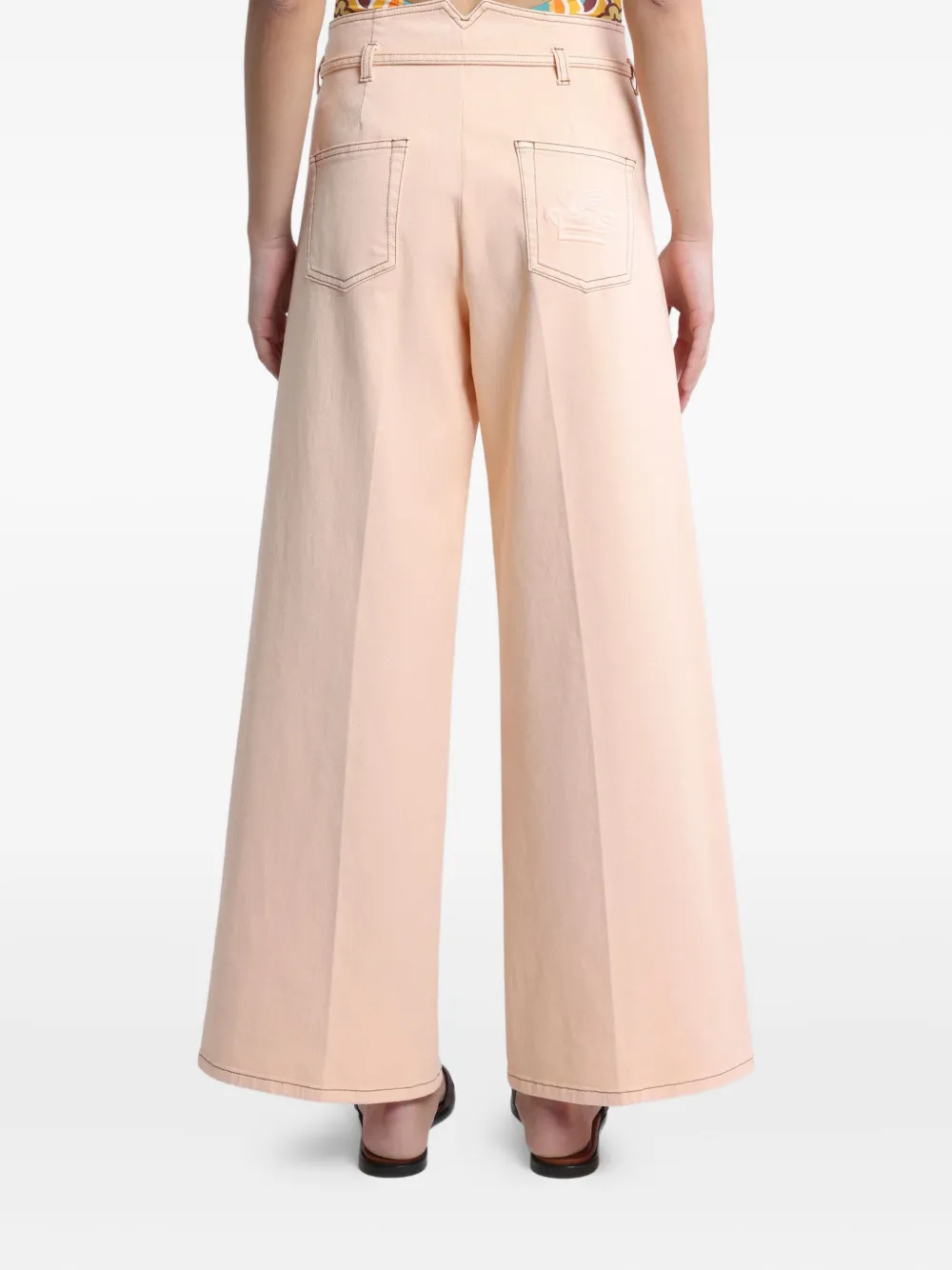 ETRO belted cropped trousers Roze
