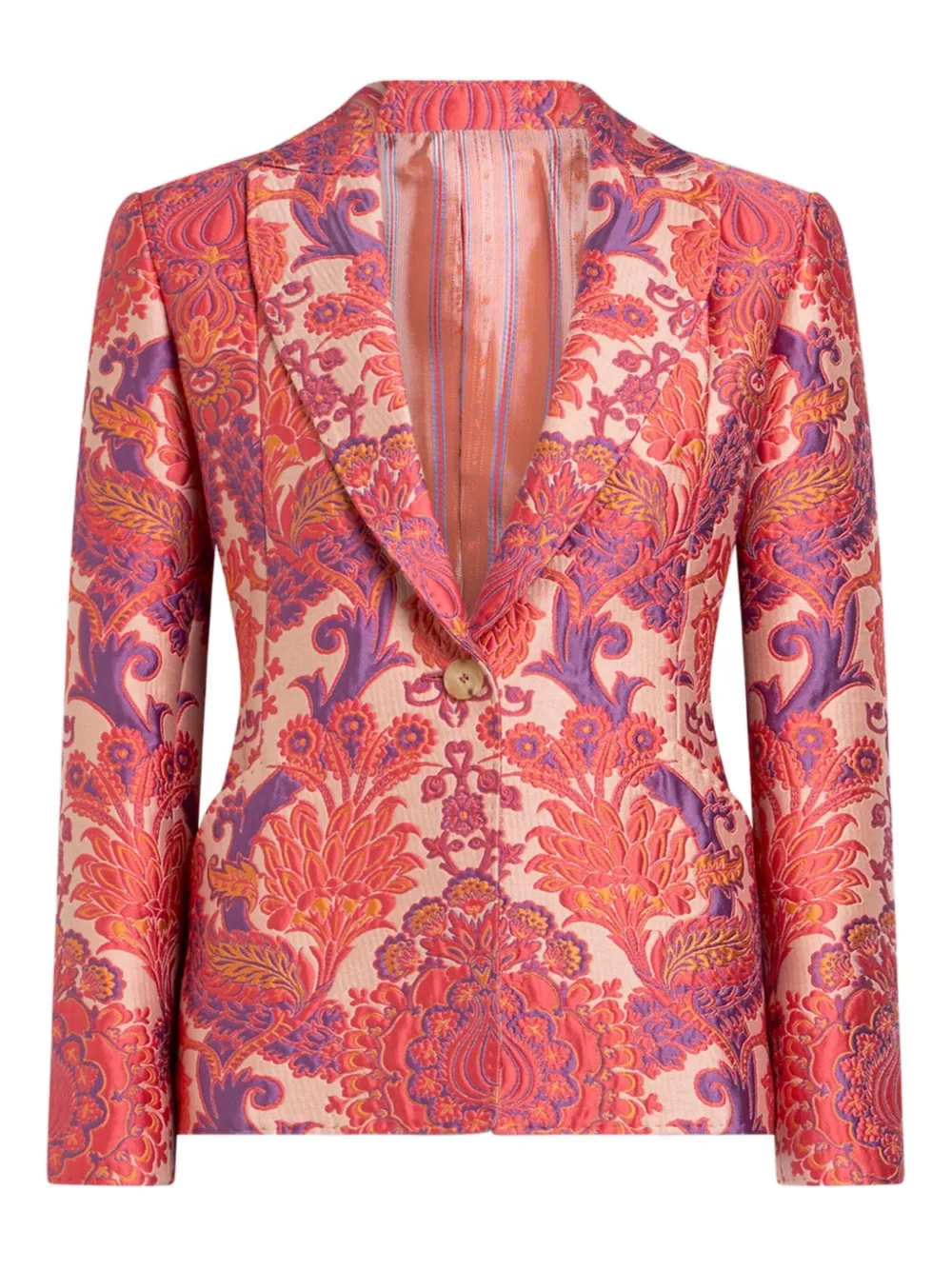 floral-jacquard blazer