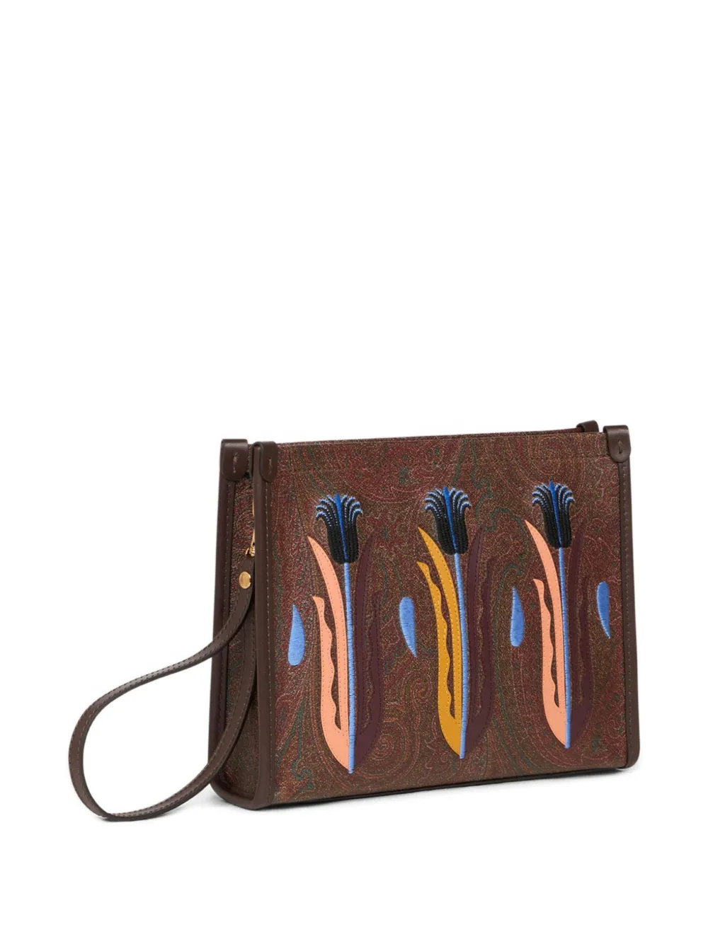 ETRO x Agostino Iacurci clutch met borduurwerk Bruin