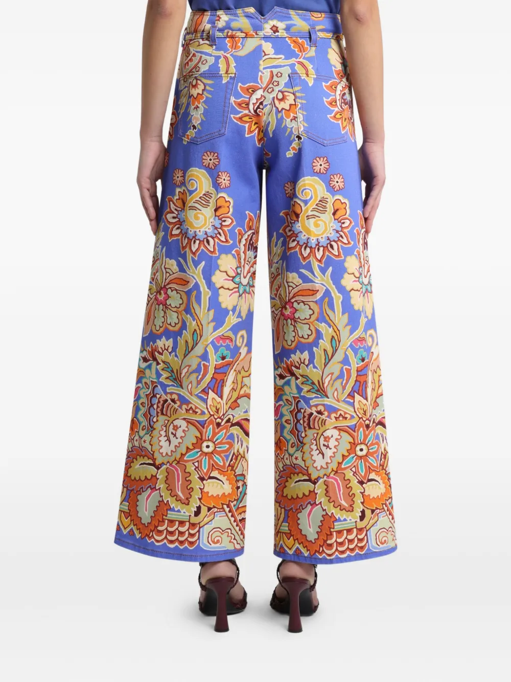 Etro Printed Belted Trousers