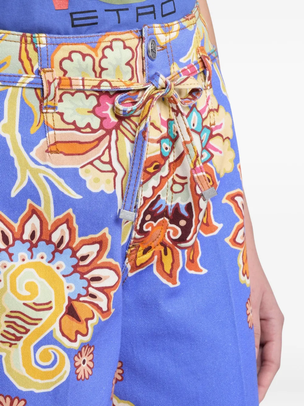 Etro Printed Belted Trousers