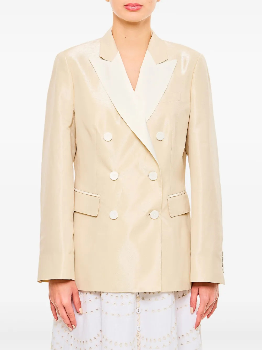 Alberto Biani Blazer met dubbele rij knopen Beige