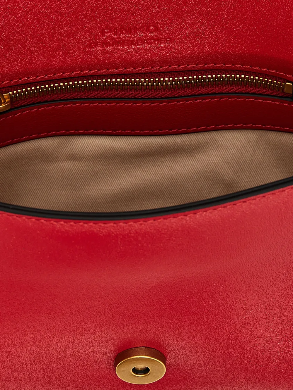 Shop Pinko Mini Love One Eyelet-detail Crossbody Bag In Red