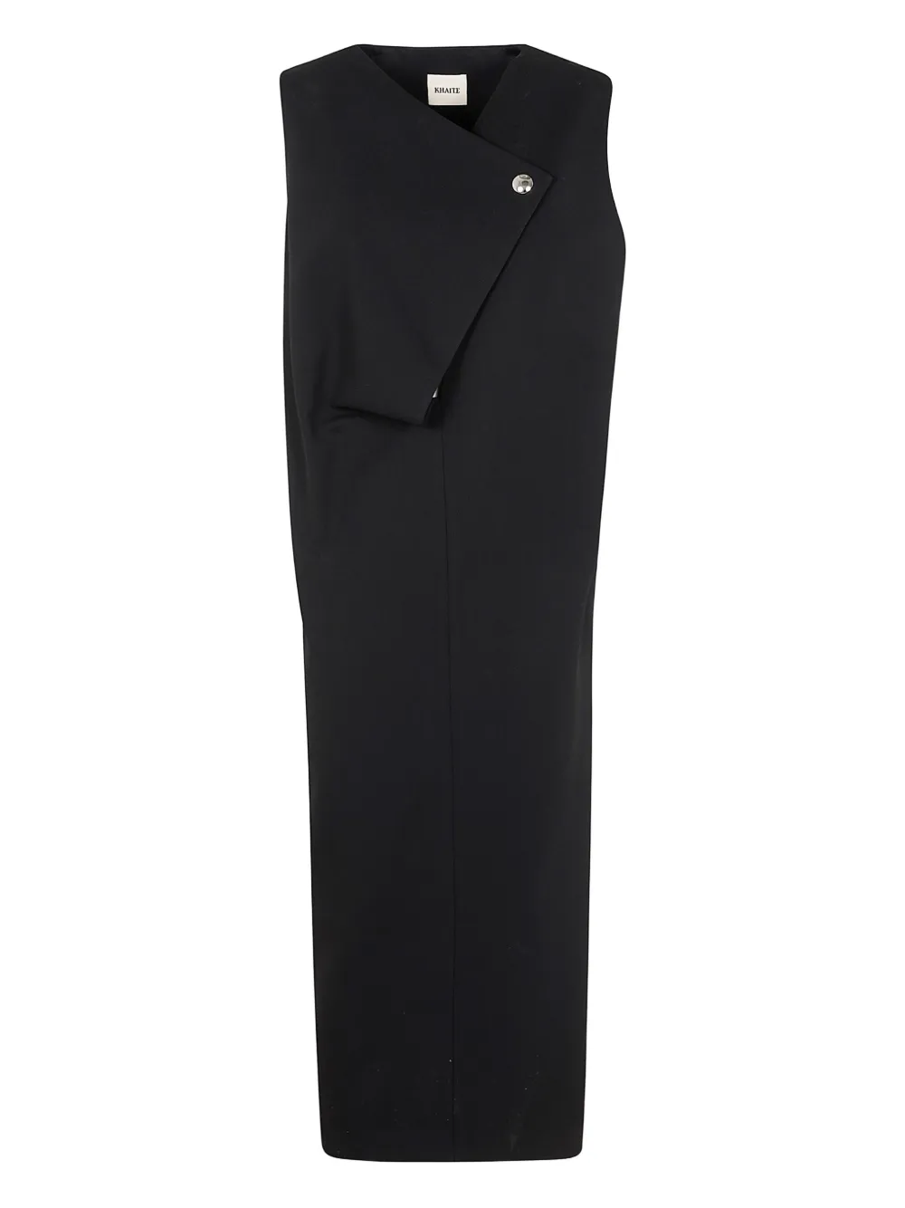KHAITE vestido midi asimétrico sin mangas | negro | Image 1