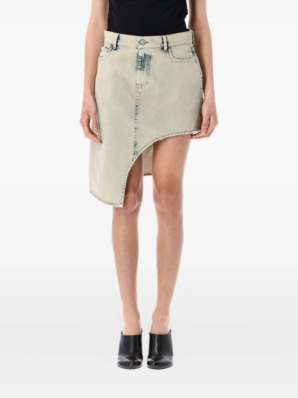 Coperni Denim Skirt With Multiple Pockets In Grey