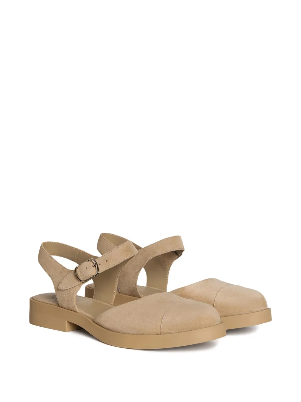 12 Storeez Suede Mary Jane Pumps In Neutral