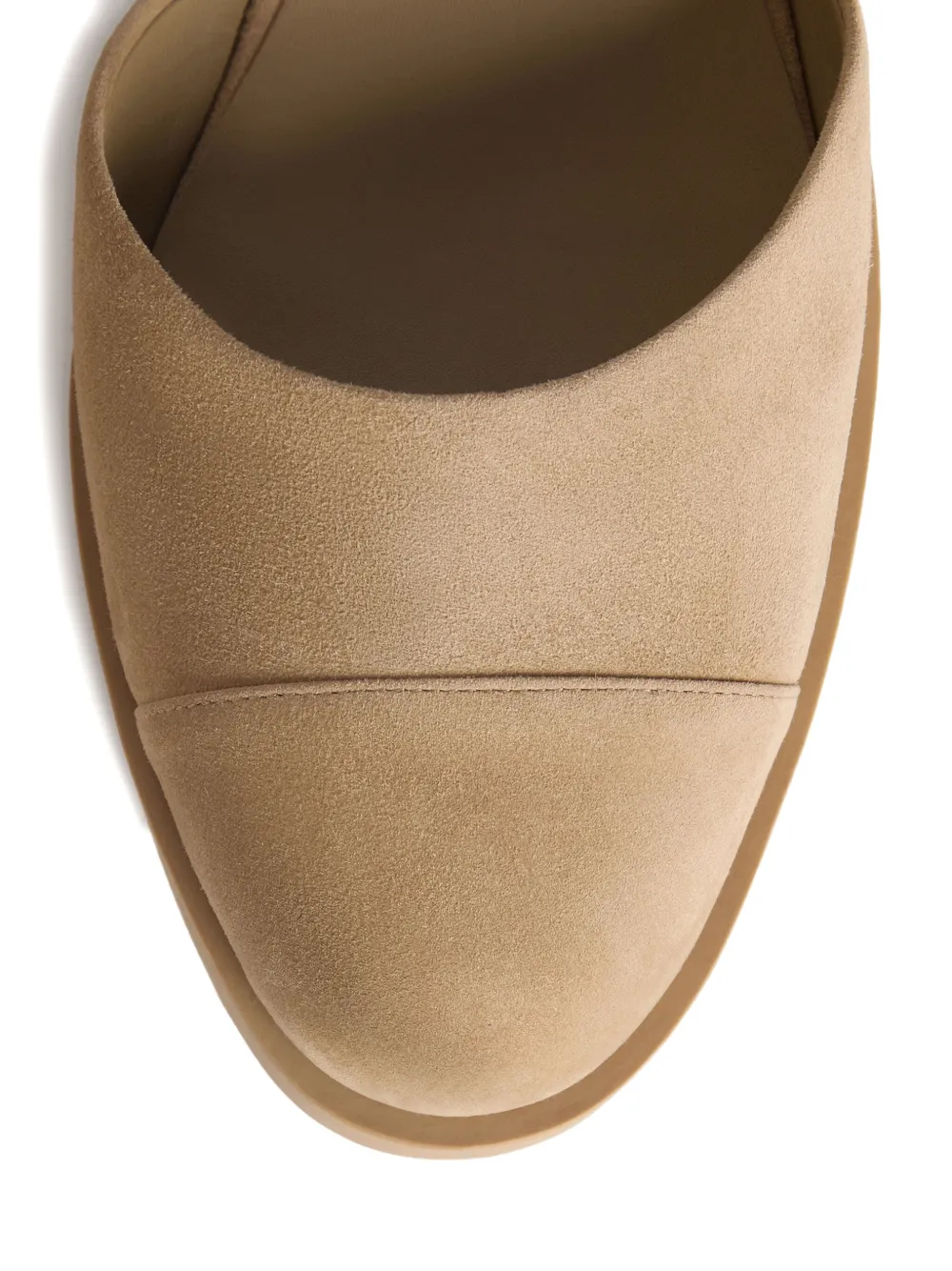 12 Storeez Suede Mary Jane Pumps In Neutral