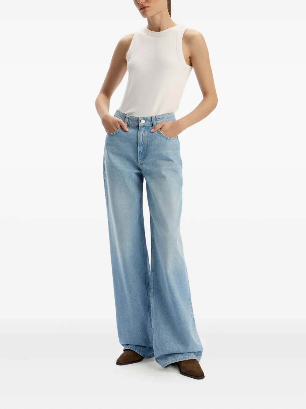 12 STOREEZ 415 jeans met wijde pijpen Blauw