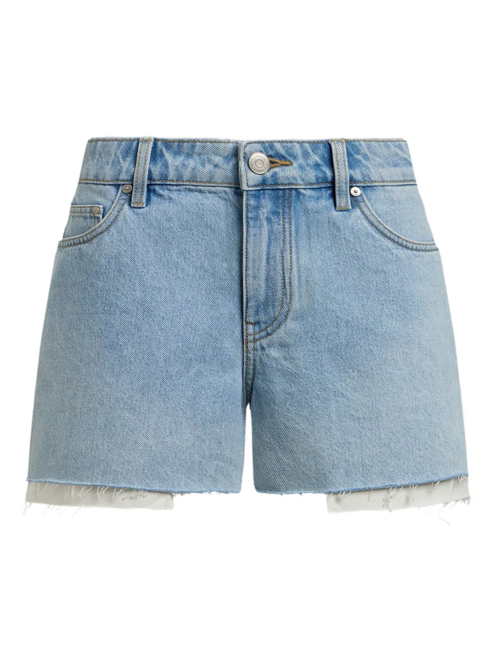 12 Storeez Frayed-hem Denim Shorts In Blue