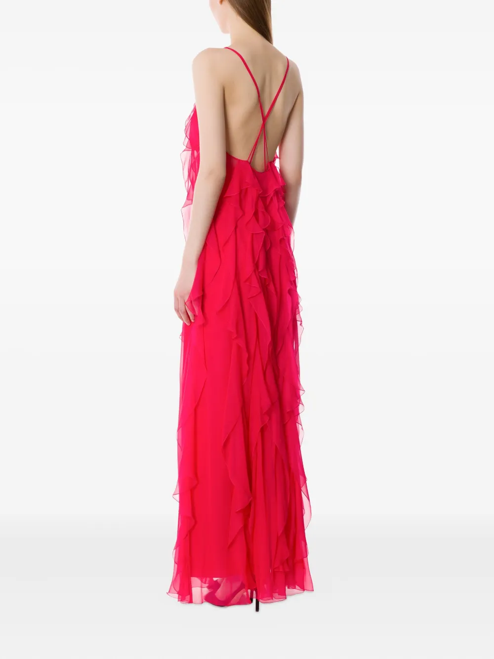 Alberta Ferretti Avondjurk met ruches Roze