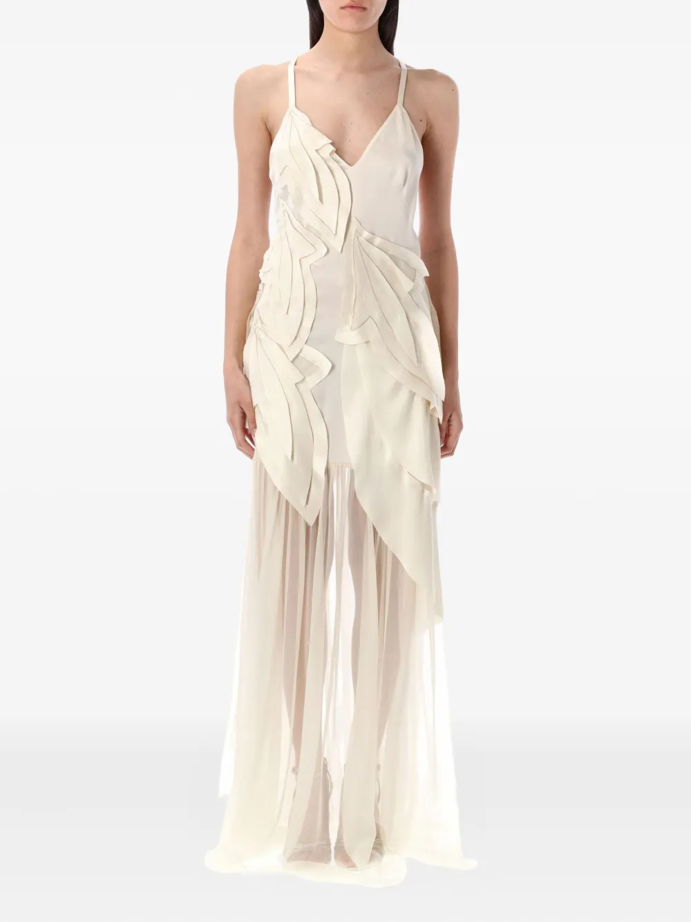 Alberta Ferretti Geplooide maxi-jurk Wit
