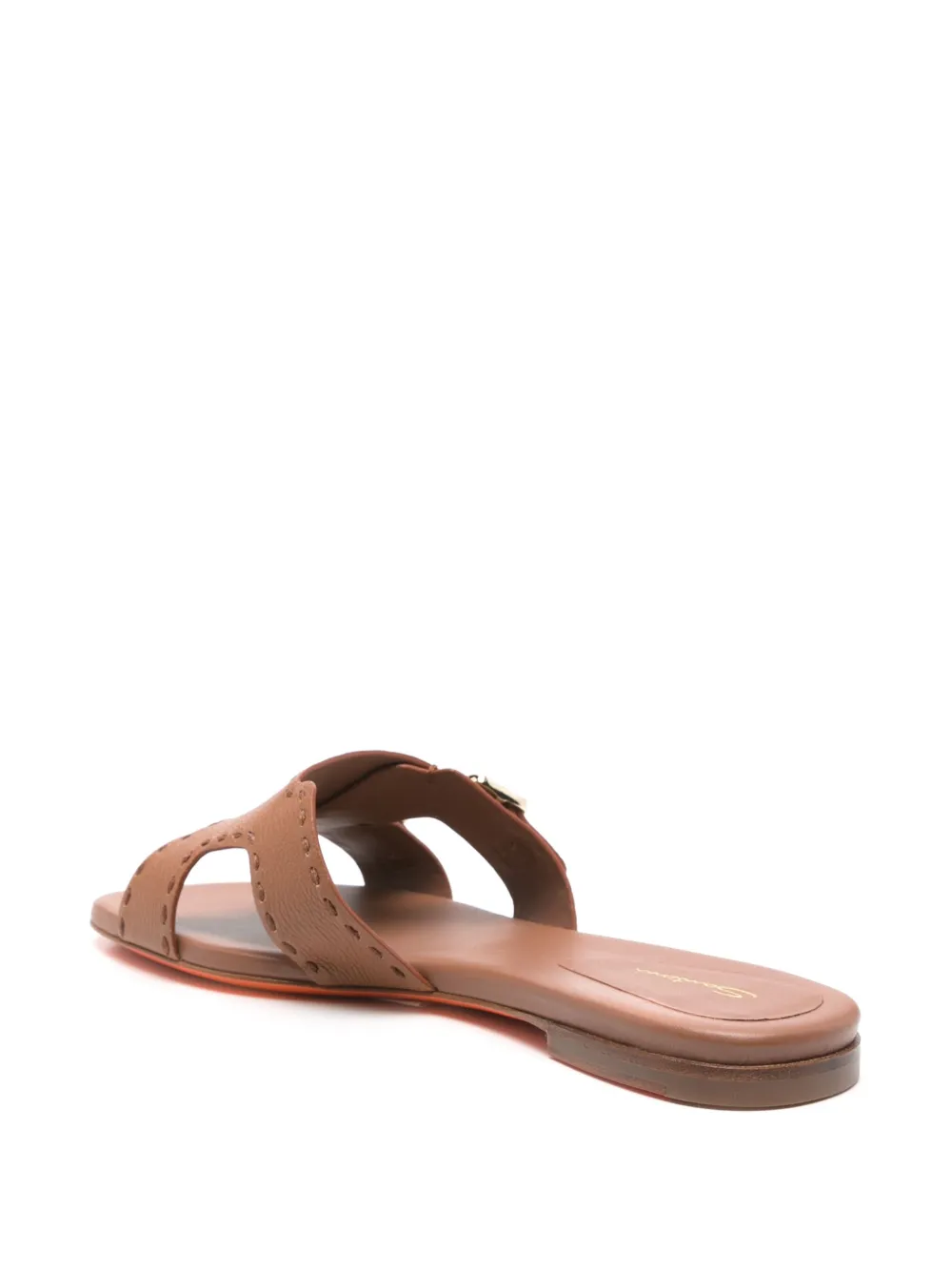 Santoni Leren sandalen Bruin