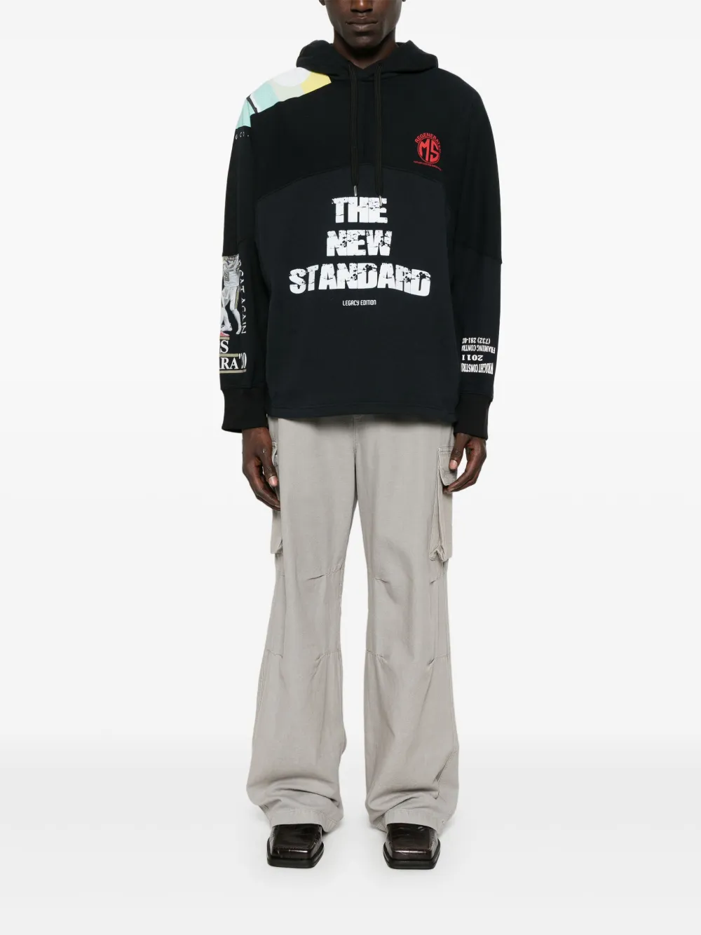 Marine Serre Regenerated hoodie Zwart